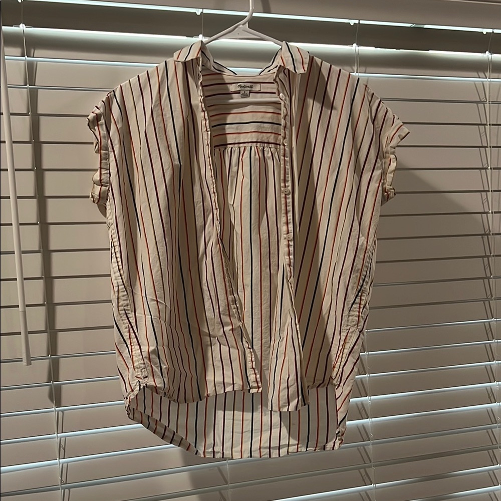 Madewell Striped Blouse - Cream and Red